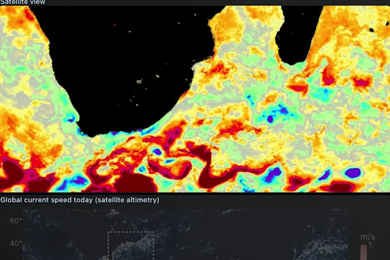 Sea-surface temperature from satellite, Cape of Good Hope