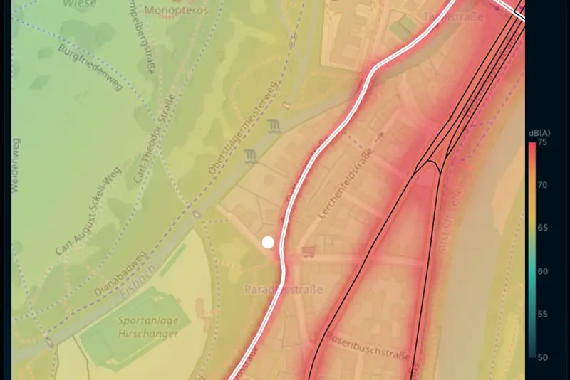 Noise map around the house